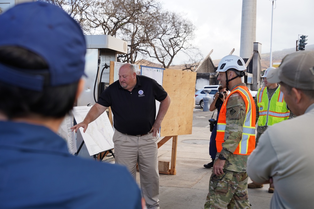 Chief of Engineers surveys fire-damaged areas in Lahaina