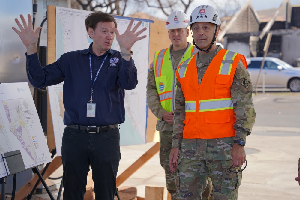 Chief of Engineers surveys fire-damaged areas in Lahaina