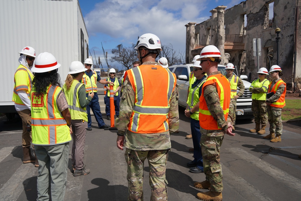 Chief of Engineers surveys fire-damaged areas in Lahaina