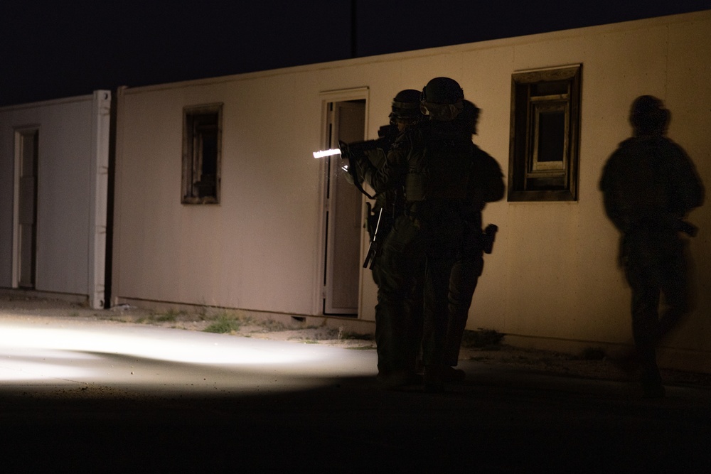 MCAGCC PMO Special Reaction Team performs close quarters tactics range