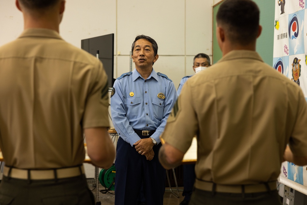 3d Marine Division Marines Awarded for Rendering First Aid to Okinawan Citizens