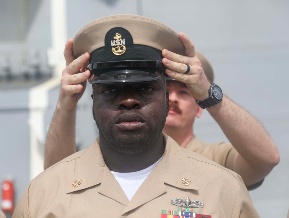 USS Dewey (DDG 105) Holds Chief Pinning Ceremony While Operating in the Philippine Sea