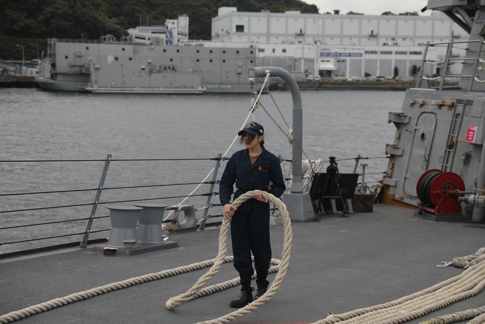 USS Rafael Peralta Carrys Out Sea and Anchor Detail in Yokosuka, Japan