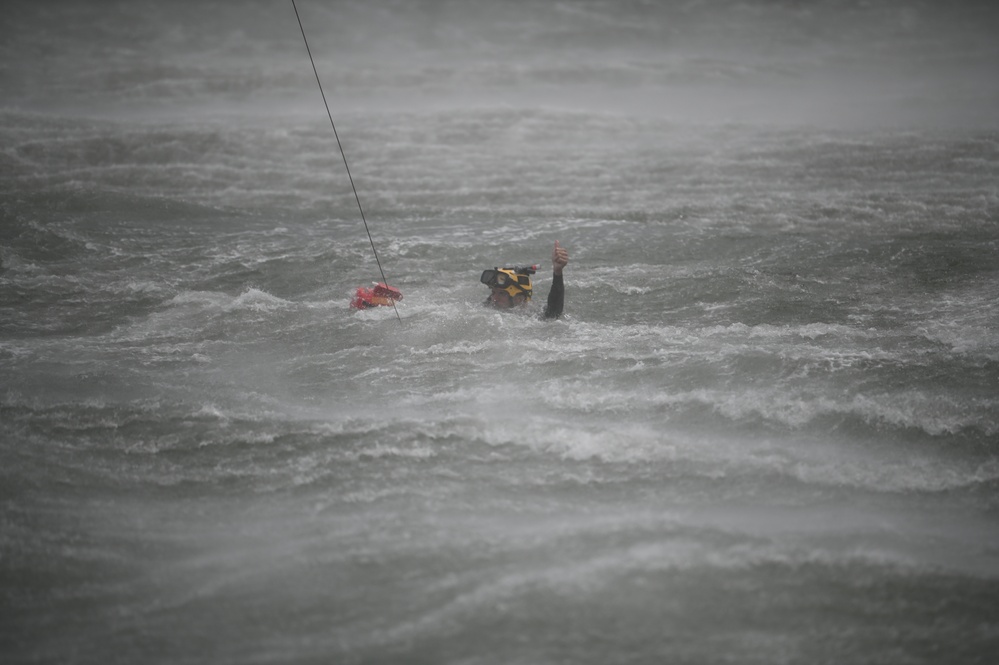 Coast Guard Station Milford Haven conducts hoist training with Air Station Elizabeth City