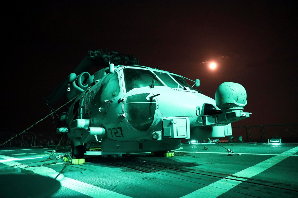 USS Paul Ignatius Flight Deck at Night