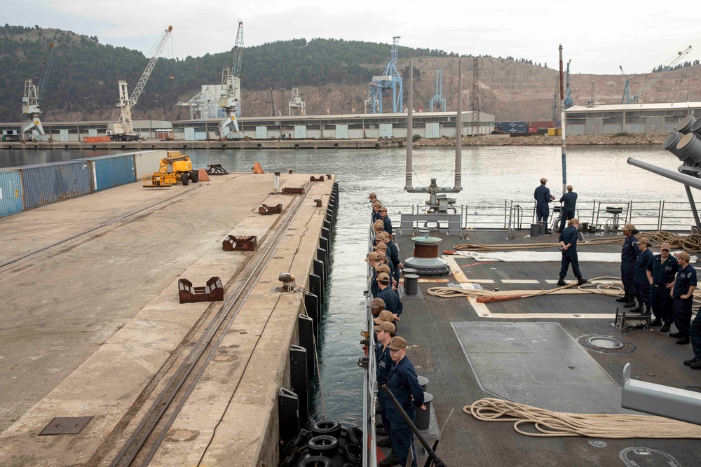 USS Normandy Leaves the Port of Bar, Montenegro