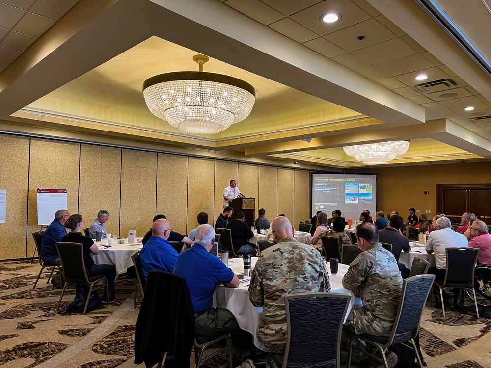 Participants in the Kansas City Area Levee Tabletop Exercise listen to a speaker on September 7, 2023.