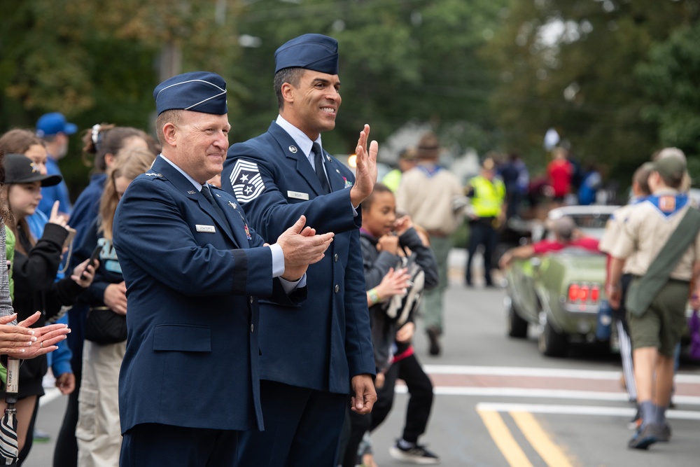 Hanscom leaders take part in Bedford Day Parade