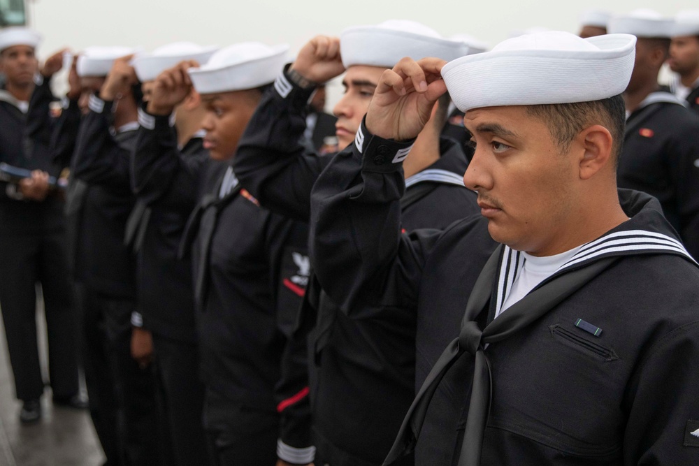 USS Air Dept Conducts Uniform Inspection