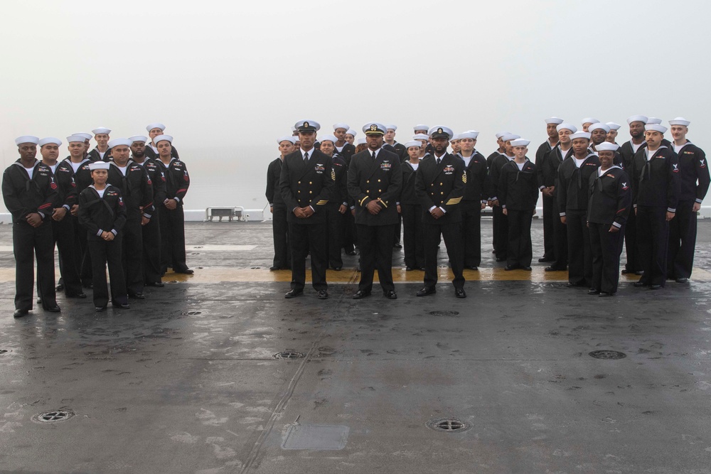 USS Air Dept Conducts Uniform Inspection