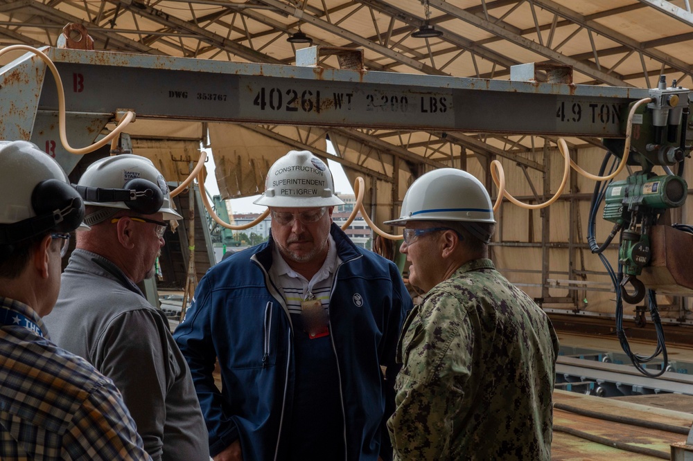 Acting NAVSEA Visits Future USS John F. Kennedy (CVN 79)