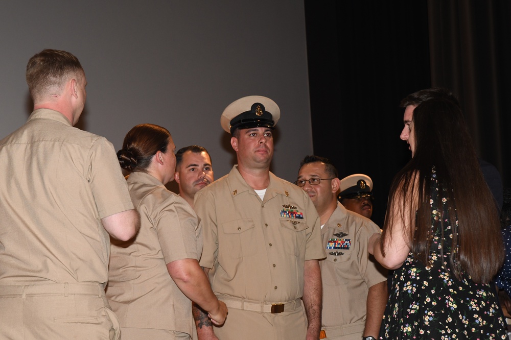 Navy Chief Petty Officer (selects) are pinned at Chief Pinning Ceremony