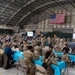 U.S. service members and their families celebrate the Air Force Bash at Hangar 3 at Joint Base Elmendorf-Richardson, Alaska, Sept. 22, 2023.