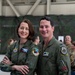 U.S. Air Force Col. Kevin Jamieson, 3rd Wing commander, poses with his wife, Col. Jammie Jamieson, during an Air Force Bash at Hangar 3 at Joint Base Elmendorf-Richardson, Alaska, Sept. 22, 2023.