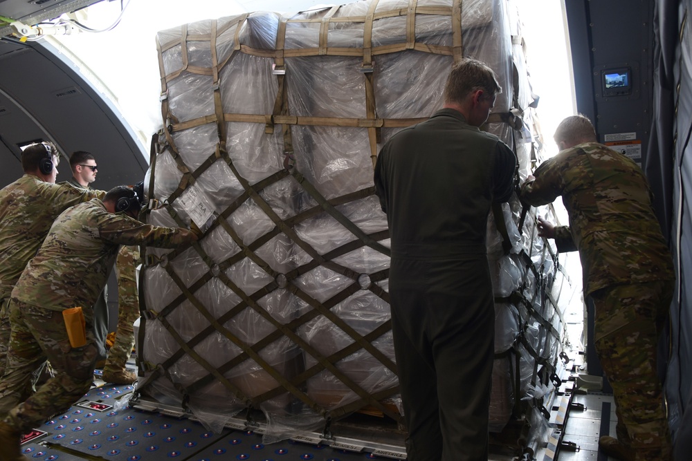 612th Air Base Squadron receives Denton Cargo shipment via historic first visit from KC-46A