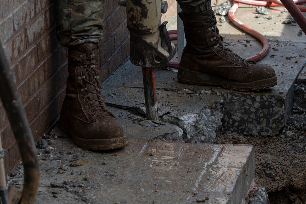 509th CES Airmen fix water main