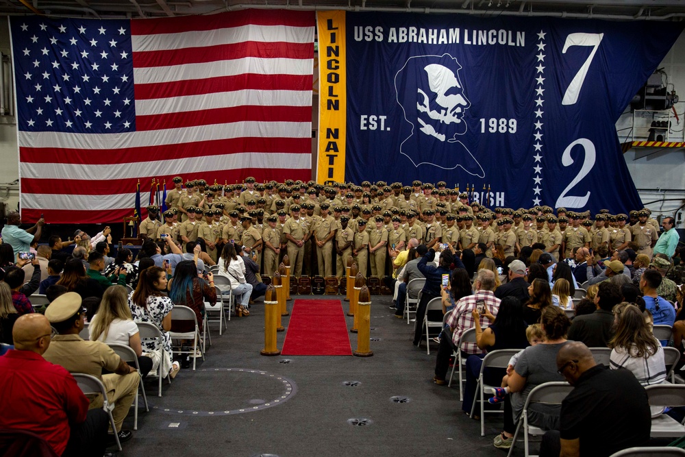Abraham Lincoln hosts chief pinning ceremony