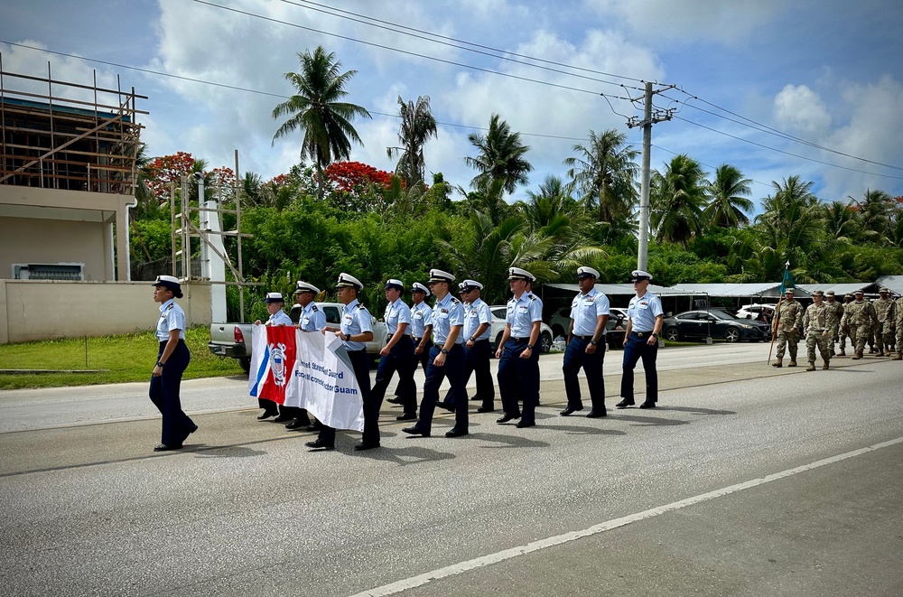 USCGC Myrtle Hazard crew marches in Saipan independence parade