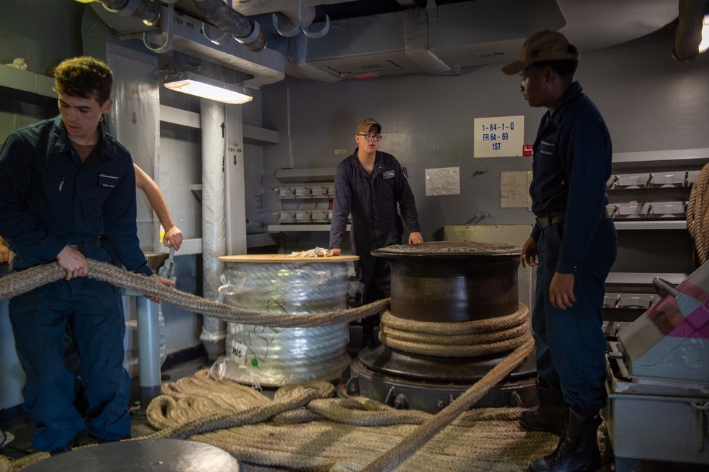 USS Ronald Reagan (CVN 76) Sailors prepare to depart Yokosuka