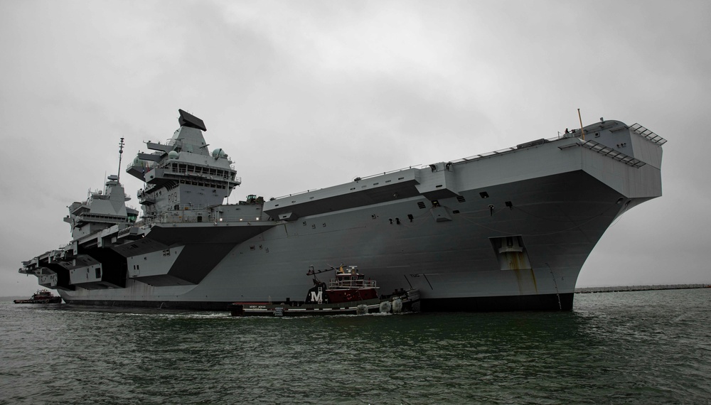 HMS Prince of Wales (R09) arrives at Naval Station Norfolk