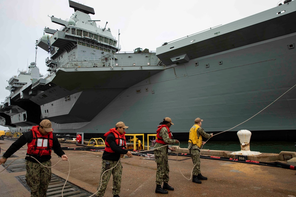 HMS Prince of Wales (R09) arrives at Naval Station Norfolk