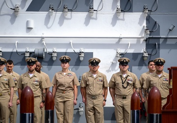 USS Boxer (LHD 4) Pins New Chiefs at Sea