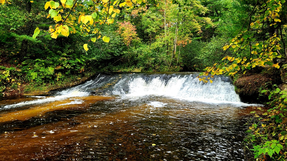 Fall colors 2023 at Trout Falls in Fort McCoy's Pine View Recreation Area