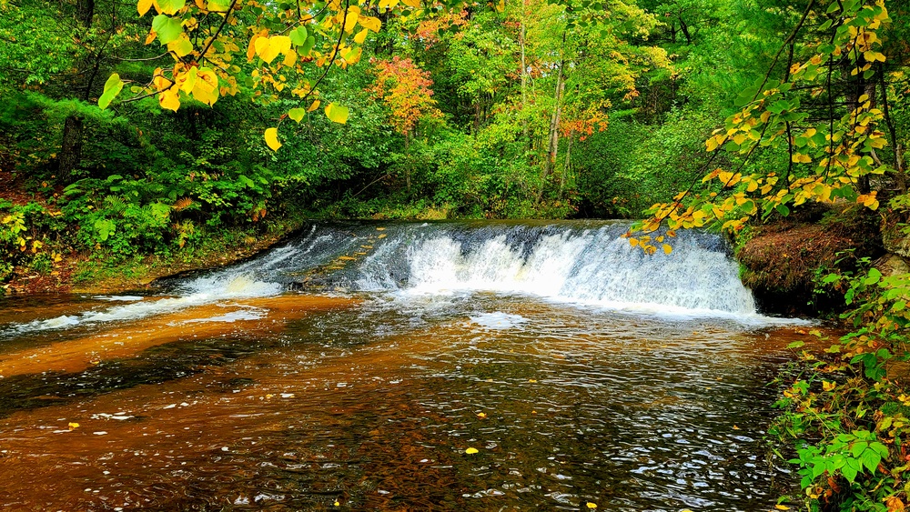 Fall colors 2023 at Trout Falls in Fort McCoy's Pine View Recreation Area