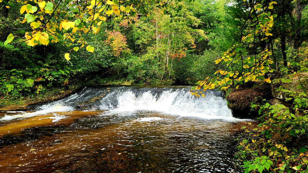 Fall colors 2023 at Trout Falls in Fort McCoy's Pine View Recreation Area