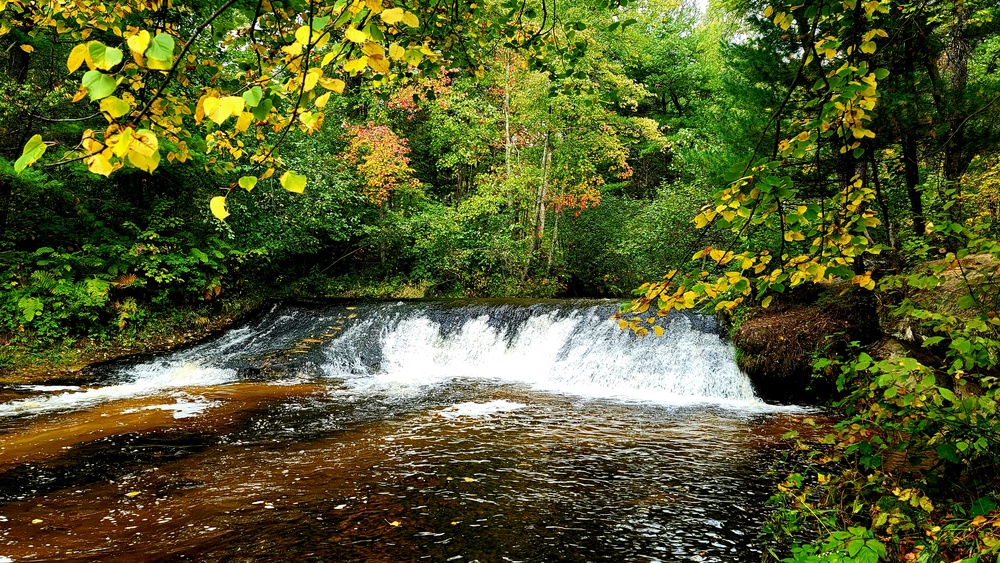 Fall colors 2023 at Trout Falls in Fort McCoy's Pine View Recreation Area