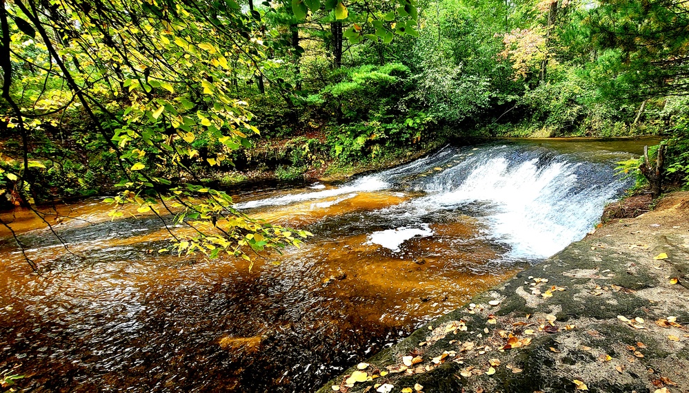 Fall colors 2023 at Trout Falls in Fort McCoy's Pine View Recreation Area