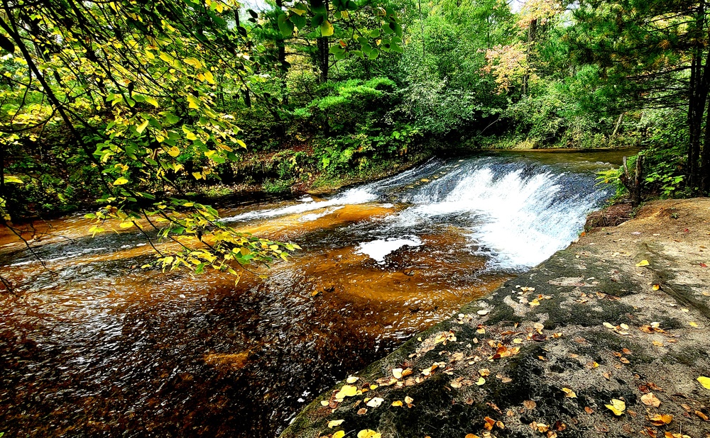 Fall colors 2023 at Trout Falls in Fort McCoy's Pine View Recreation Area