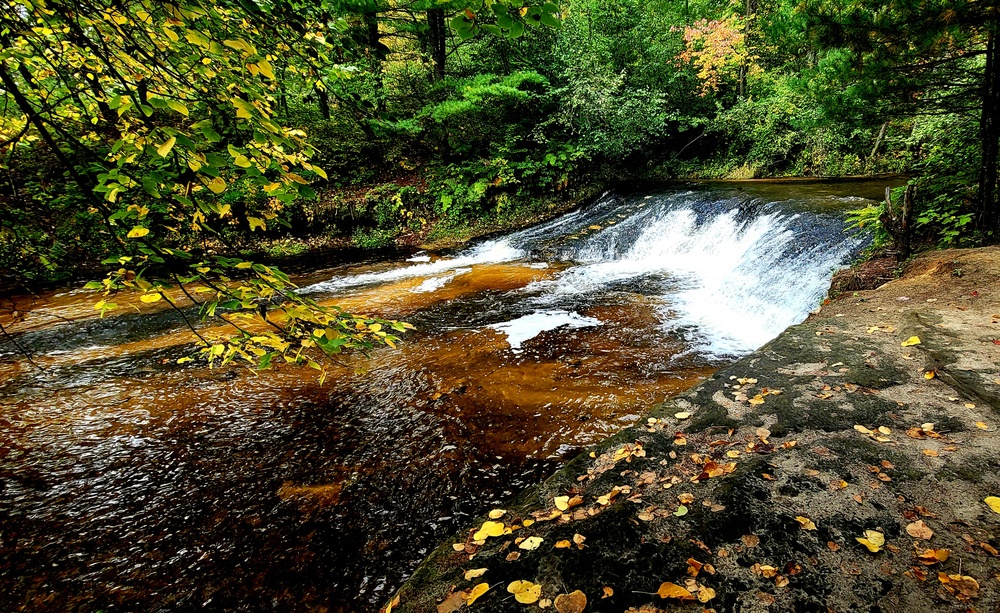 Fall colors 2023 at Trout Falls in Fort McCoy's Pine View Recreation Area