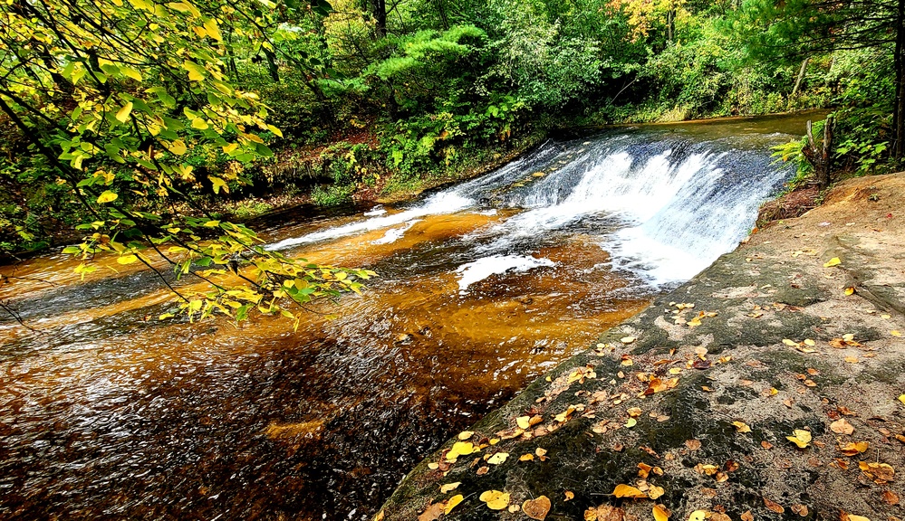 Fall colors 2023 at Trout Falls in Fort McCoy's Pine View Recreation Area