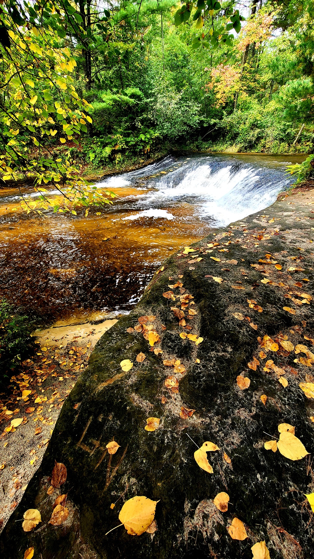 Fall colors 2023 at Trout Falls in Fort McCoy's Pine View Recreation Area