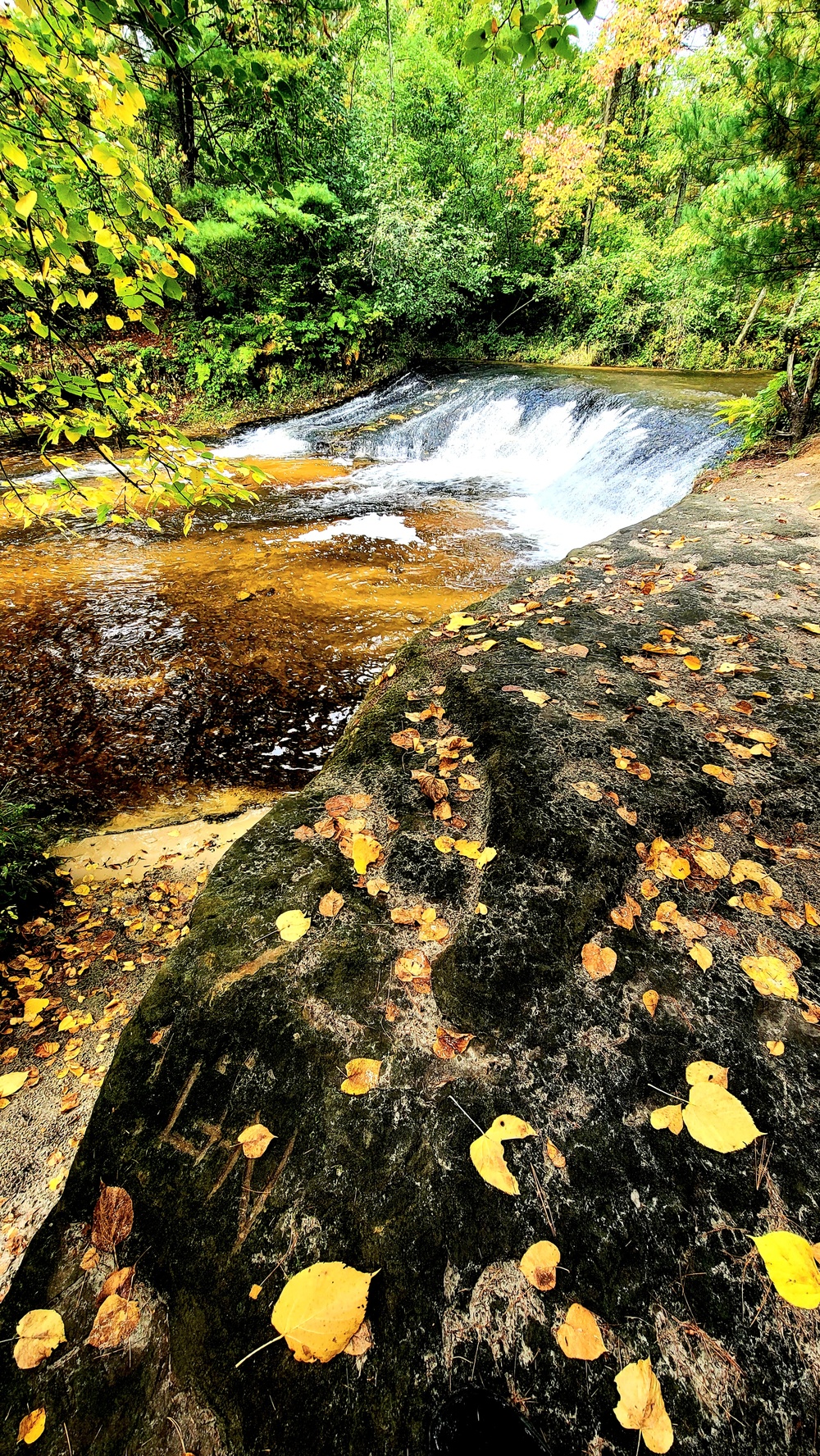 Fall colors 2023 at Trout Falls in Fort McCoy's Pine View Recreation Area