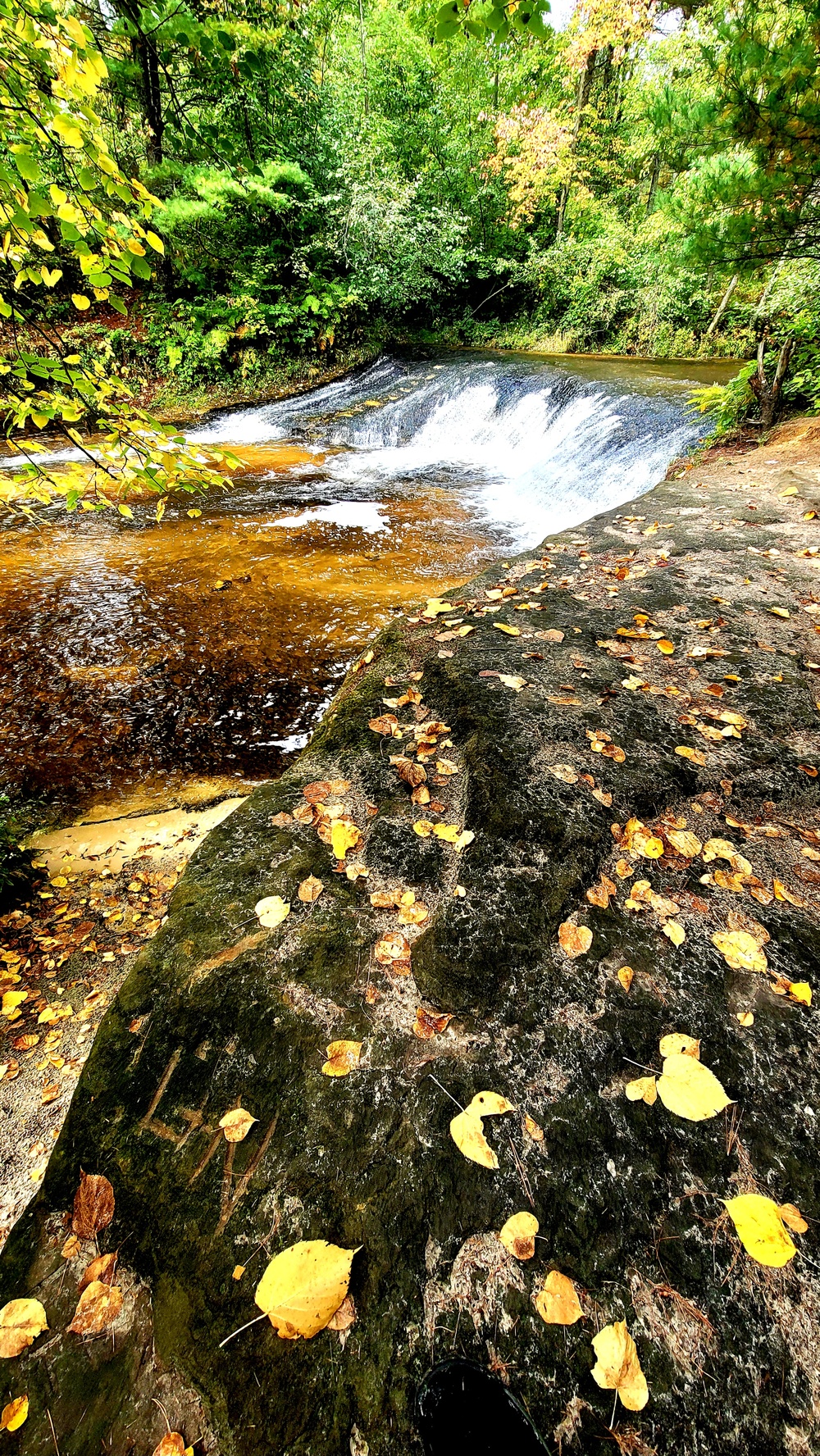 Fall colors 2023 at Trout Falls in Fort McCoy's Pine View Recreation Area