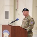 Command Sgt. Maj. O'Donnell Gives Remarks During a Change of Responsibility