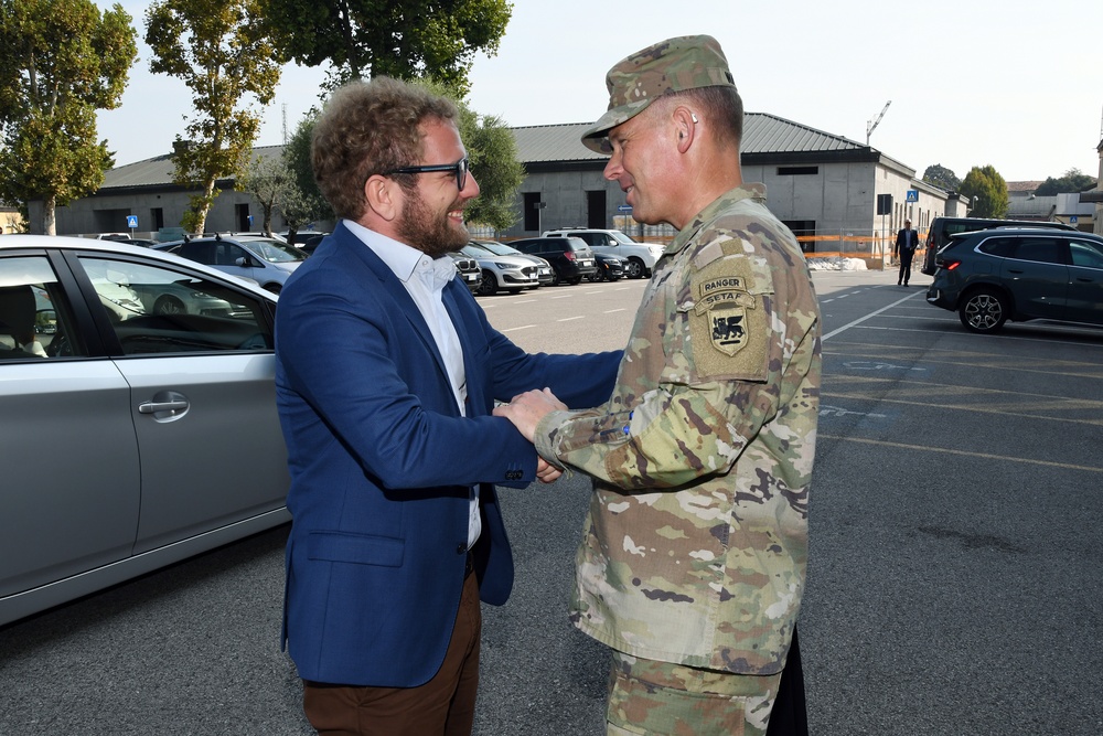 Major of Vicenza Giacomo Possamai visits Caserma Ederle in Vicenza, Italy