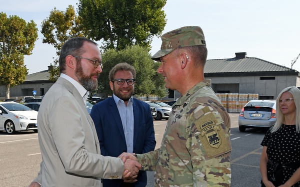 Major of Vicenza Giacomo Possamai visits Caserma Ederle in Vicenza, Italy