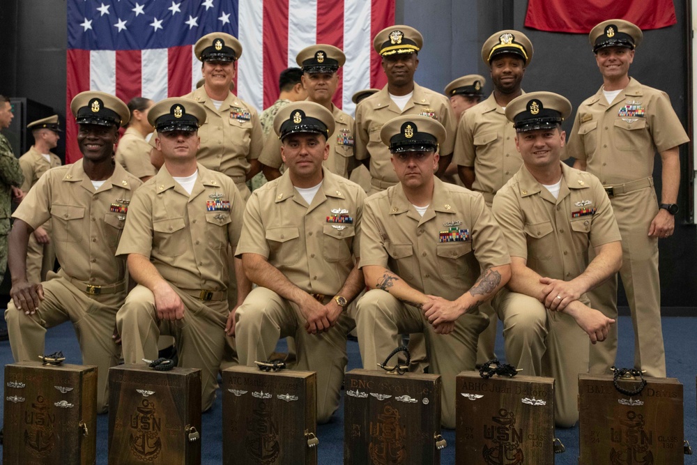 USS Tripoli Chief Pinning