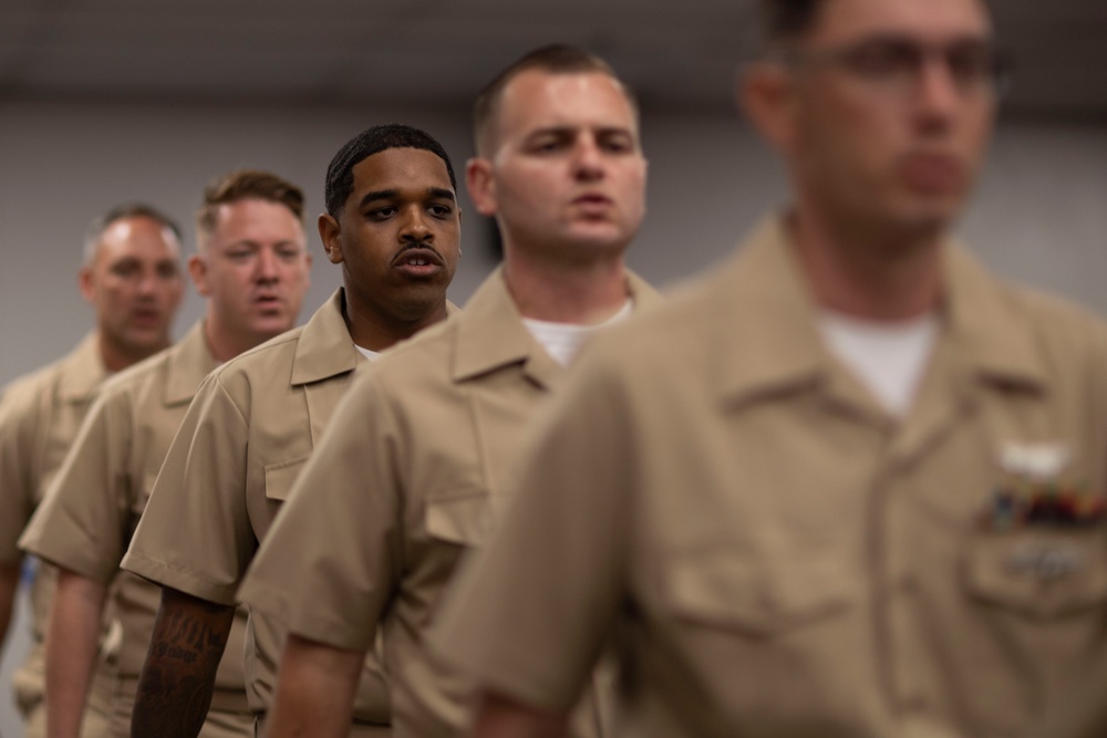 USS Tripoli Chief Pinning