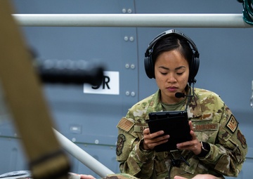 137th AES trains for the first time on KC-46 refueling aircraft