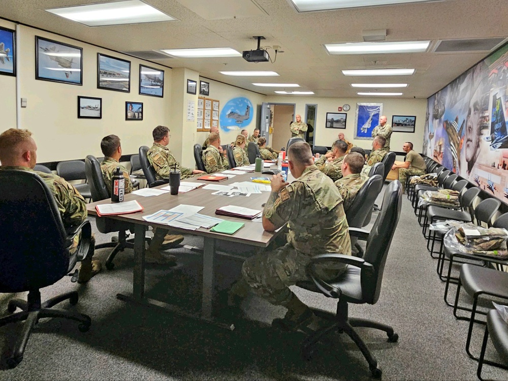 173rd Fighter Wing Airmen receive pre-deployment paperwork and clothing issue for the upcoming deployment to Kadena Air Base, Japan.