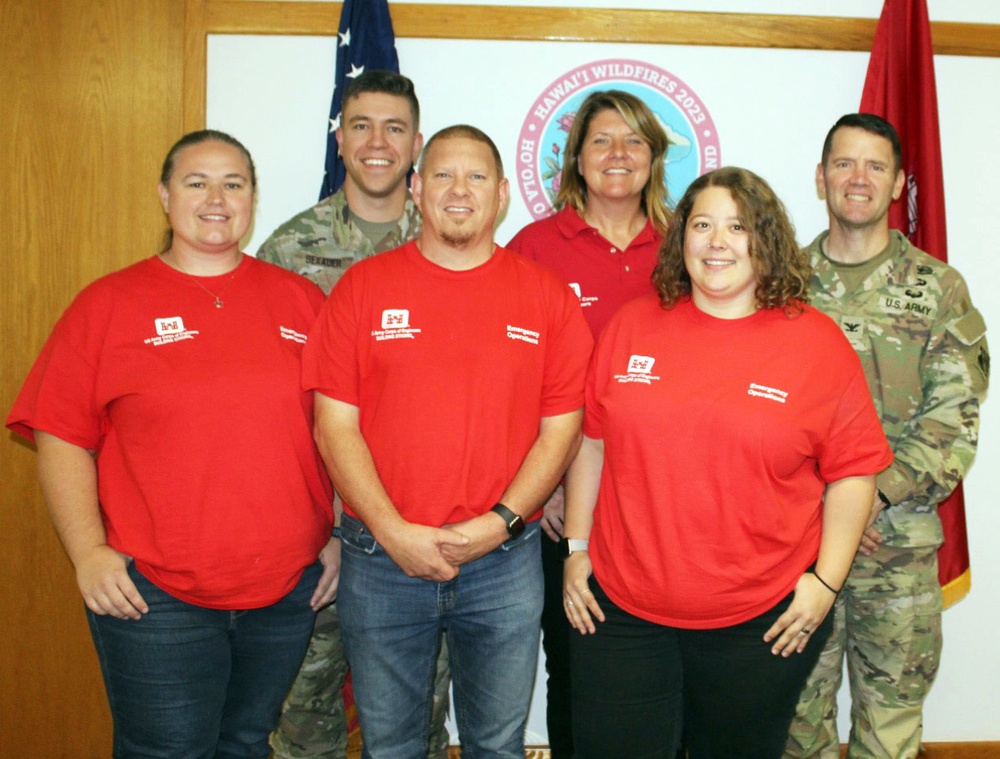 Team members from the U.S. Army Corps of Engineers, Rock Island District are deployed to the Hawai‘i Wildfire Recovery Field Office in Kihei, Hawai‘i