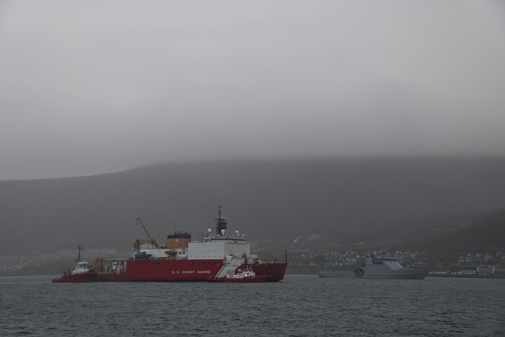 U.S. Coast Guard Cutter Healy moors in Tromsø, Norway