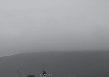 U.S. Coast Guard Cutter Healy moors in Tromsø, Norway