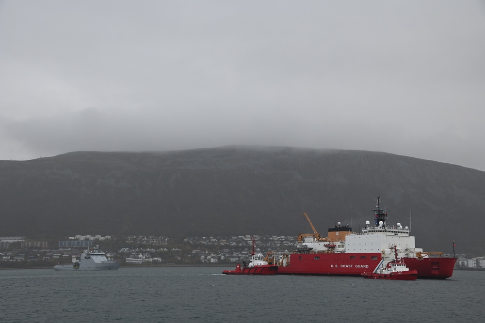 U.S. Coast Guard Cutter Healy moors in Tromsø, Norway