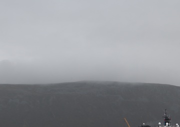 U.S. Coast Guard Cutter Healy moors in Tromsø, Norway
