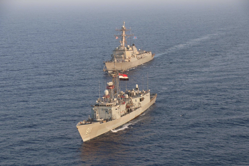 USS Thomas Hudner Sails with Egyptian Navy and Royal Saudi Navy